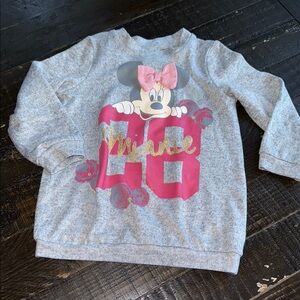 18:24 m Disney baby Minnie Mouse Gray and Pink Sweatshirt gold sparkles